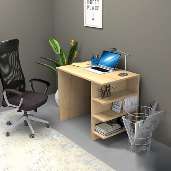 Bureau Junior Avec 3 Étagères De Rangement (Chêne)