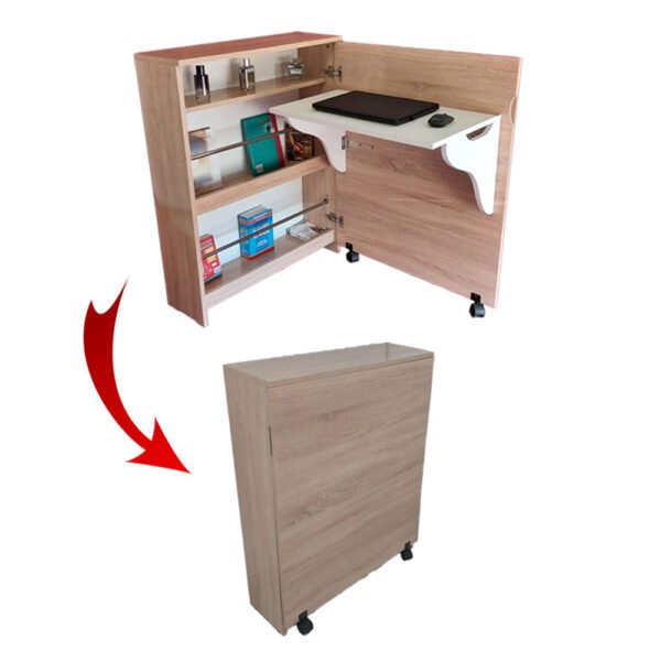 Bureau Pliable Compact Économiseur D'espace 2 En 1