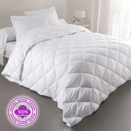 Couette Blanche 100% Coton Naturel de Haute Qualité Lavable