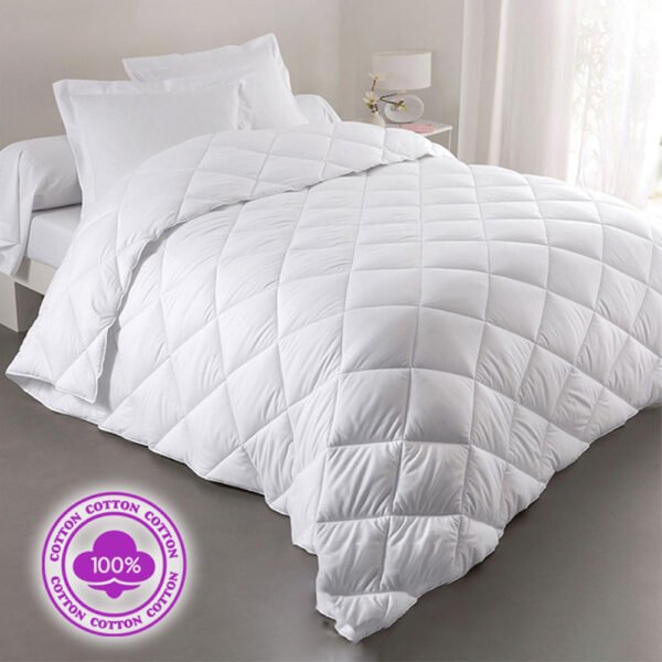 Couette Blanche 100% Coton Naturel de Haute Qualité Lavable