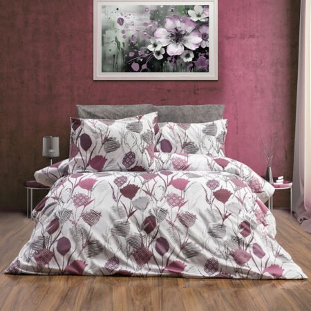 Couette 2 Places + Drap de lit + 2 Taies D’oreillers Gratuits Tissus 100% Coton (C004)