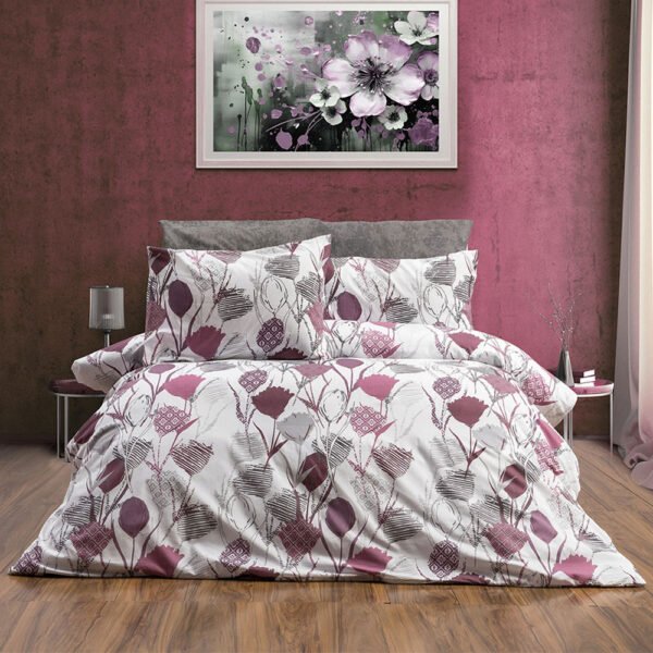 Couette 2 Places + Drap de lit + 2 Taies D’oreillers Gratuits Tissus 100% Coton (C004)