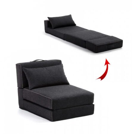 Fauteuil Lit Pliable Noir