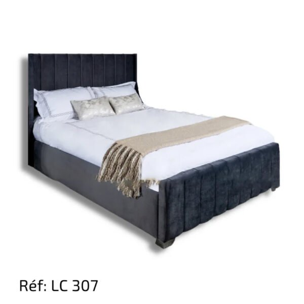 Lit Capitonné Tissu Velours Anti-taches Haute Qualité - LC307