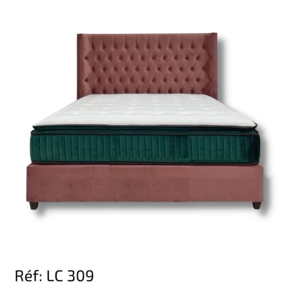 Lit Capitonné Tissu Velours Anti-taches Haute Qualité - LC309 – Image 2