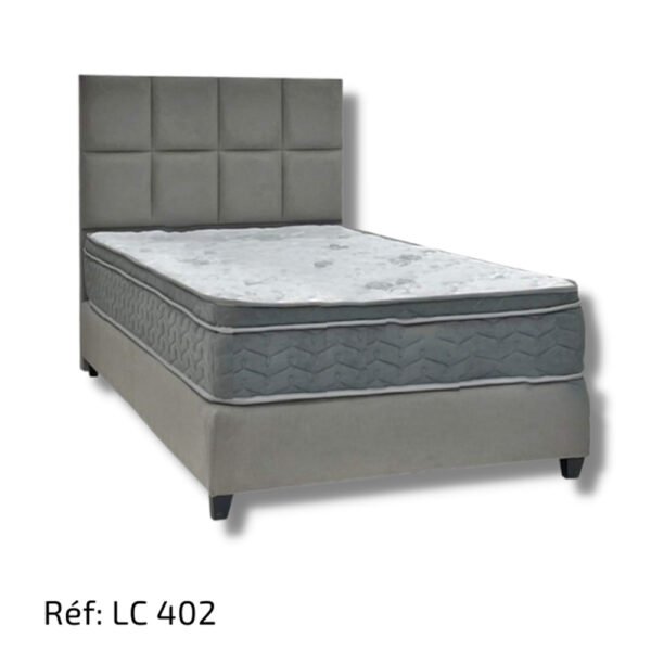 Lit Capitonné Tissu Velours Anti-taches Haute Qualité - LC402