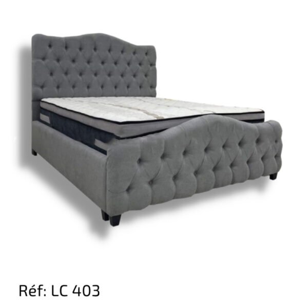Lit Capitonné Tissu Velours Anti-taches Haute Qualité - LC403