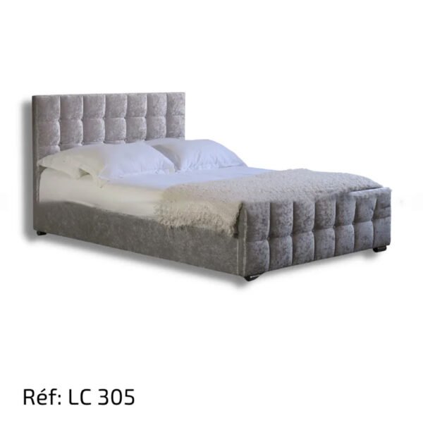 Lit Capitonné Tissu Velours Anti-taches Haute Qualité - LC305