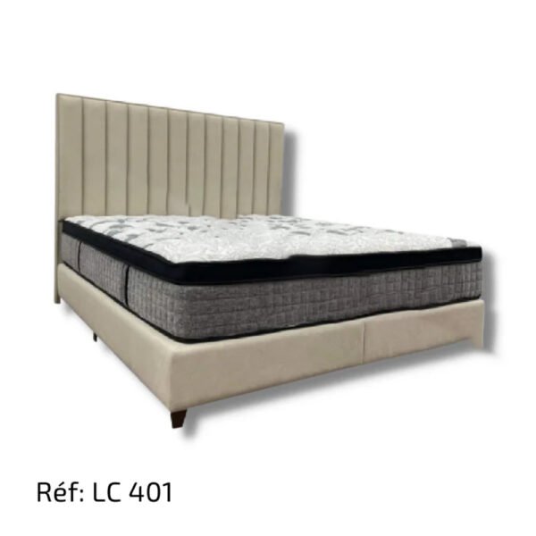 Lit Capitonné Tissu Velours Anti-taches Haute Qualité - LC401