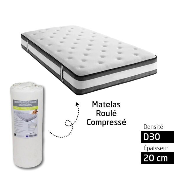 Matelas Roule Compresse D30 20 cm 1 Place