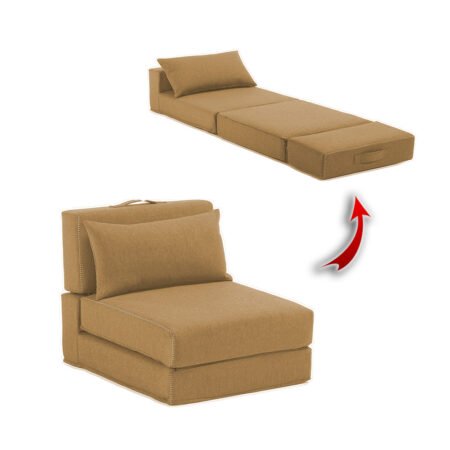 Fauteuil Lit Pliable Avec Coussin Couleur Taupe Foncé