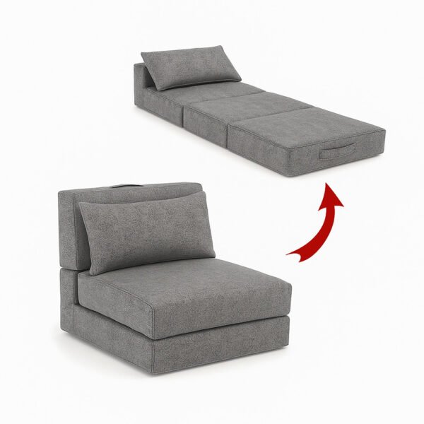 Fauteuil Lit Pliable Gris Foncé