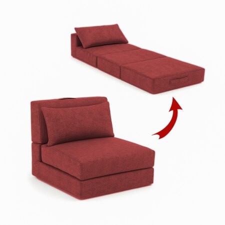 Fauteuil Lit Pliable Rouge Bordeau